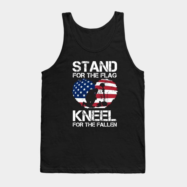 Stand For The Flag, Kneel For The Fallen! Tank Top by Jamrock Designs